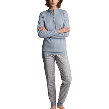 Calida Midnight Dreams Turtleneck Pyjama With Cuff Blå bomuld Medium Dame