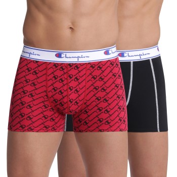 Champion 2P Everyday Boxer Y081W Sort/Rød bomuld Small Herre