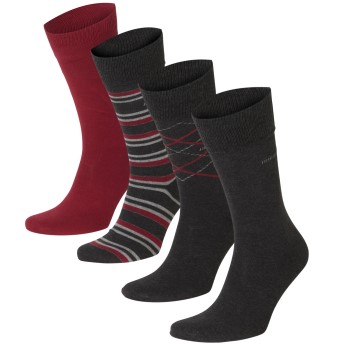 BOSS Gift Set CC Socks Strømper 4P Grå/Rød Str 40/46 Herre