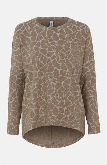 Mønsterstrikket jerseybluse Karrie