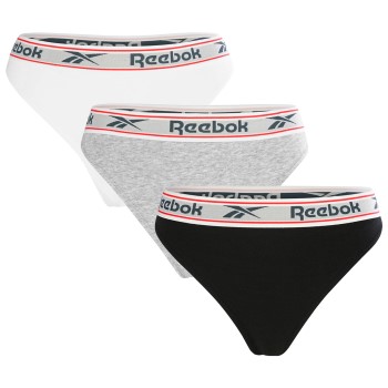 Reebok Trusser 3P Alyce Thong Grå/Sort bomuld Large Dame