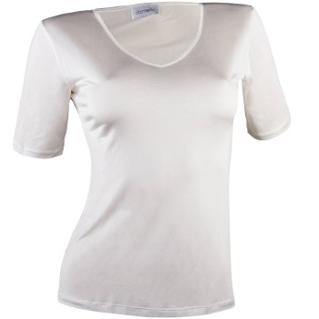 Damella Silk T-Shirt Elfenben silke Large Dame
