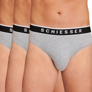 Schiesser 3P 95-5 Organic Cotton Rio Brief Grå bomuld Large Herre