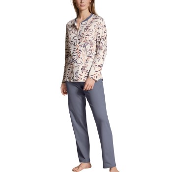 Calida Midnight Flowers Pyjama Grå bomuld Large Dame