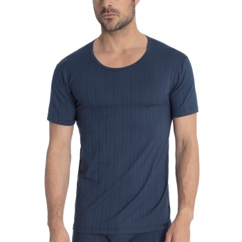 Calida Pure and Style T-shirt Indigoblå bomuld Large Herre