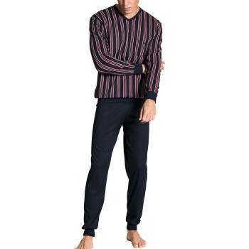 Calida Relax Gentle Pyjama With Cuff Marineblå bomuld Medium Herre