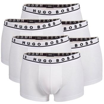 Hugo Boss 6P Cotton Stretch Trunks Hvid bomuld Large Herre