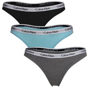 Calvin Klein Trusser 3P Carousel Thongs Flerfarvet-2 bomuld Small Dame