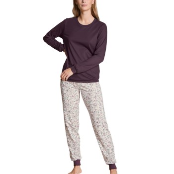 Calida Autumn Dreams O-Neck Pyjama With Cuff Blomme bomuld Large Dame