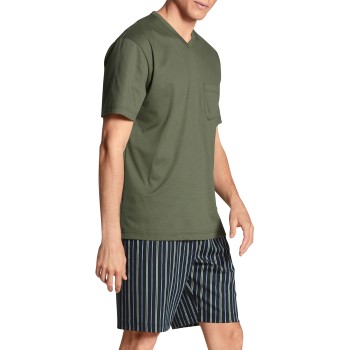 Calida Relax Streamline 3 Short Pyjama Grøn bomuld Large Herre