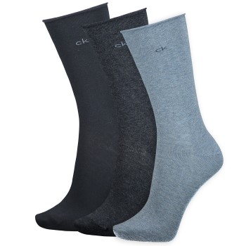 Calvin Klein Strømper 3P Emma Roll Top Crew Socks Blå Strl 37/41 Dame