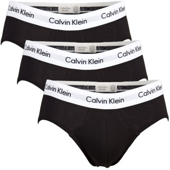 Calvin Klein 3P Cotton Stretch Hip Brief Sort bomuld Small Herre