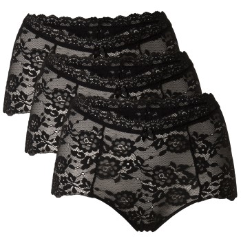 Missya Trusser 3P Lace Maxi Sort Large Dame