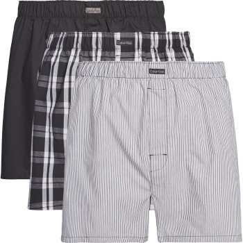 Calvin Klein 3P Woven Boxers Sort mønstret X-Large Herre