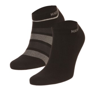 BOSS Block Stripe Ankle Sock Strømper 2P Sort Str 39/42