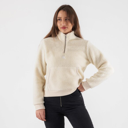 Sherpa mock neck zip