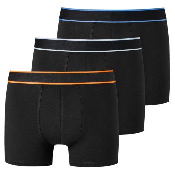 Schiesser 3P 95-5 Organic Cotton Rio Boxer Sort/Orange bomuld Large Herre