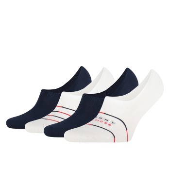 Tommy Hilfiger Strømper 4P Men High Cut Socks Giftbox Blå/Hvid Str 39/42 Herre