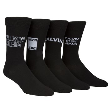 Calvin Klein Strømper 4P Elroy Logo Crew Socks Gift Box Sort Str 40/46 Herre
