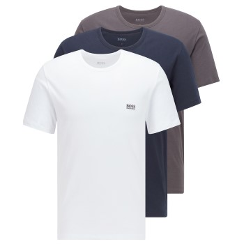BOSS Cotton Classic Crew Neck T-shirt 3P Hvid/Grå bomuld Large Herre