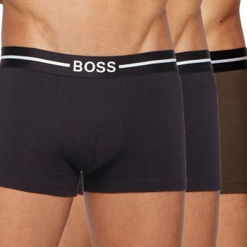 BOSS Organic Cotton Trunk 3P Sort/Grøn bomuld Large Herre