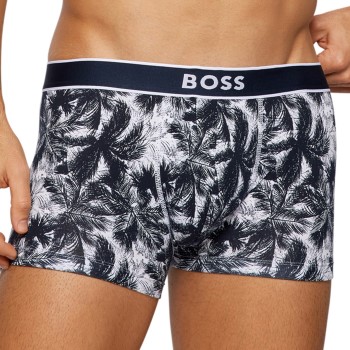 BOSS 24 Print Boxer Trunk Sort/Grå bomuld Large Herre