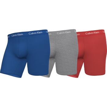 Calvin Klein 3P Cotton Stretch Boxer Brief Rød/Grå bomuld Medium Herre
