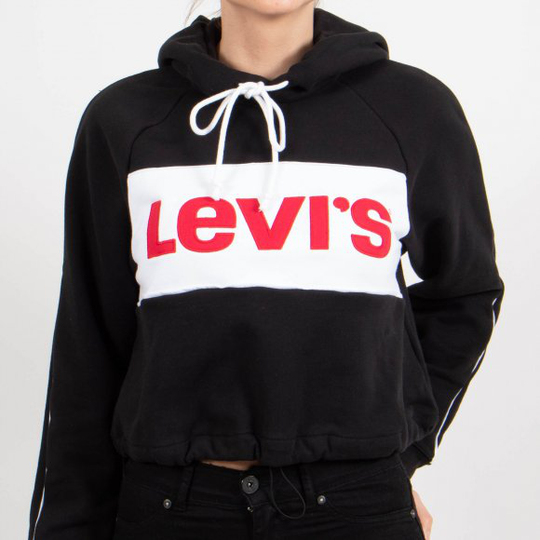 Cinched hoodie colorblock