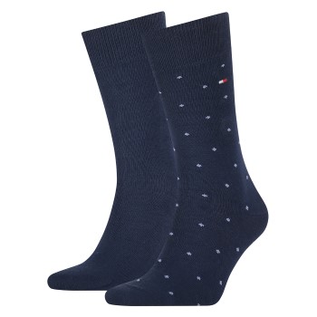 Tommy Hilfiger Strømper 2P Men Dot Socks Marineblå Str 39/42 Herre