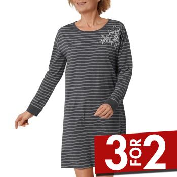 Triumph Lounge Me Organic Cotton Nightdress LSL Mørkgrå bomuld 38 Dame