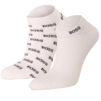 BOSS Allover Printed Ankle Sock Strømper 2P Hvid Str 39/42 Herre