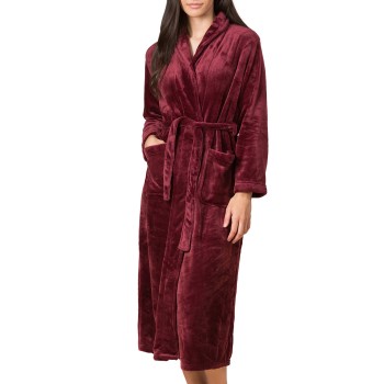Trofe Silk Fleece Robe Long Sleeve Vinrød polyester X-Large Dame
