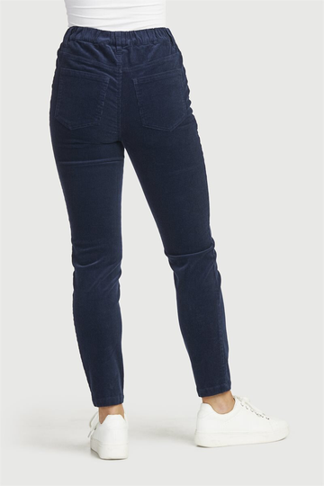 Treggings i jernbanefløjl med stretch