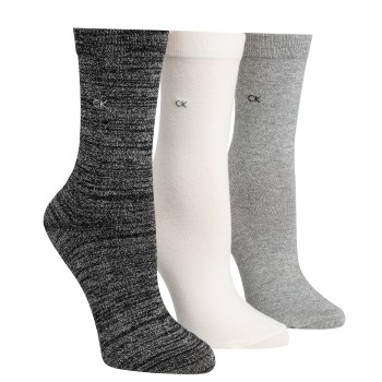 Calvin Klein Strømper 3P Holiday Sparkle Crew Gift Box Sort/Grå Strl 37/41 Dame