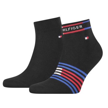 Tommy Hilfiger Strømper 2P Men Breton Quarter Sock Sort Str 39/42 Herre