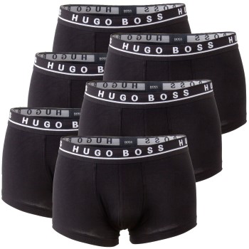 Hugo Boss 6P Cotton Stretch Trunks Sort bomuld Small Herre