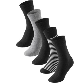 Schiesser Strømper 5P Men Socks Sort/Grå Str 39/42 Herre