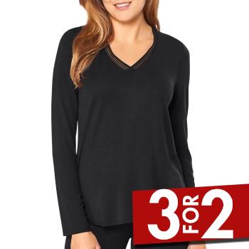 Triumph Lounge Me Climate Control Long Sleeve Top Sort lyocell 36 Dame