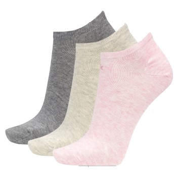 Calvin Klein Strømper 3P Chloe Cotton CK Logo Liner Socks Rosa/Grå Strl 37/41 Dame