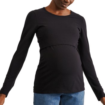 Boob Classic Long Sleeve Nursing Top Sort økologisk bomuld Large Dame
