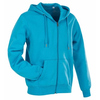 Stedman Active Hooded Sweatjacket For Men Blå Large Herre