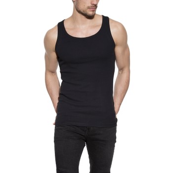 Bread and Boxers Tank Ribbed Sort økologisk bomuld Large Herre