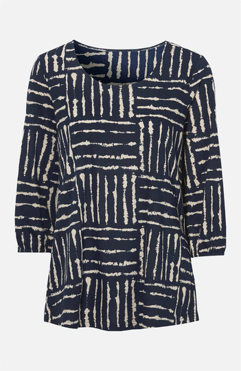 Grafisk mønstret jerseybluse