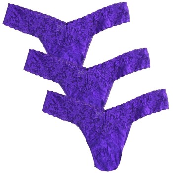 Hanky Panky Trusser 3P Low Rise Thong Lilla nylon One Size Dame