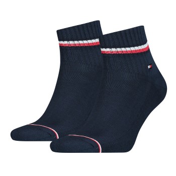 Tommy Hilfiger Strømper 2P Men Iconic Sports Quarter Sock Blå bomuld Str 43/46 Herre