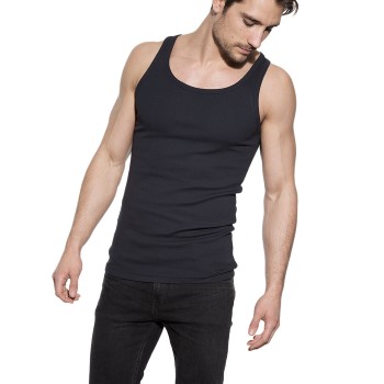 Bread and Boxers Tank Ribbed Mørkblå økologisk bomuld Large Herre