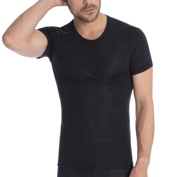 Calida Wool and Silk T-shirt Sort Large Herre