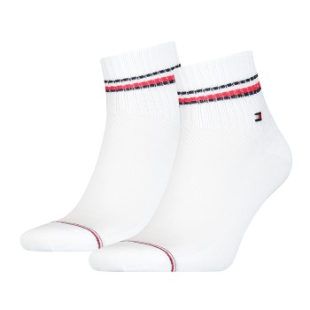 Tommy Hilfiger Strømper 2P Men Iconic Sports Quarter Sock Hvid bomuld Str 39/42 Herre