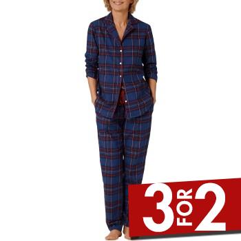 Triumph Lounge Me Cotton Boyfriend Pyjama Blå Mønster bomuld 40 Dame