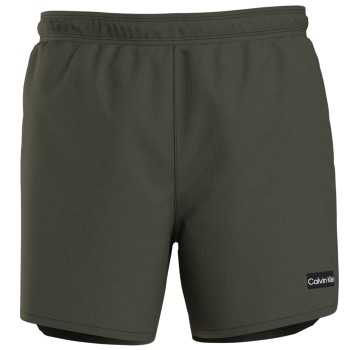 Calvin Klein Badebukser Cool Iconic Texture Swimshorts Mørkgrøn Large Herre